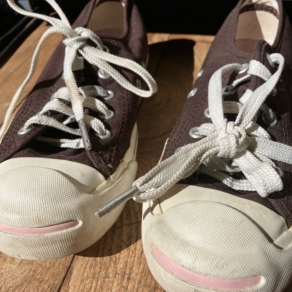 Jack Purcell Converse Brown Canvas Sneakers with White Laces